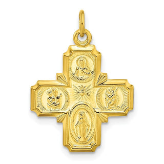 Sterling Silver Gold-tone Polished Solid Miraculous Medal Pendant QC11208
