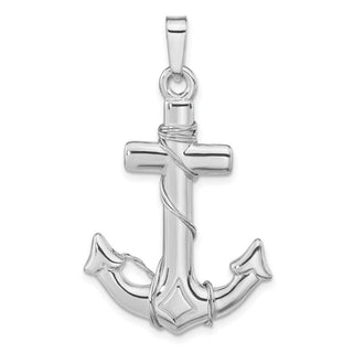 Sterling Silver Polished 3D Anchor Pendant QC11246