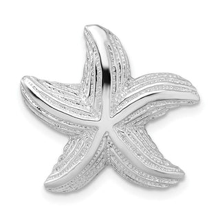 Sterling Silver Polished/Textured Starfish Slide Pendant QC11247
