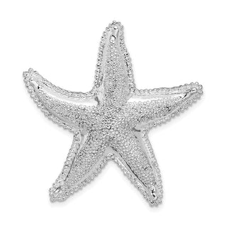 Sterling Silver Polished/Textured Starfish Slide Pendant QC11248