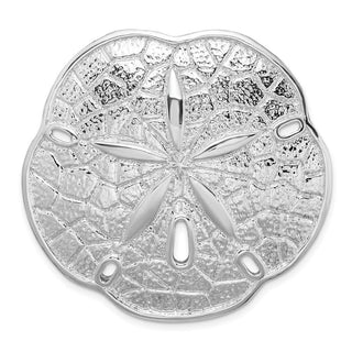 Sterling Silver Polished Sand Dollar w/Scalloped Edge Slide Pendant