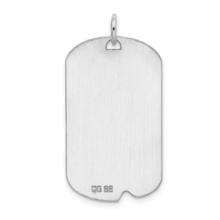 Sterling Silver Engravable Dog Tag Polished Front/Satin Back Disc Charm QC1390