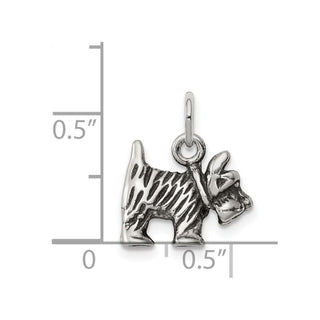 Sterling Silver Antiqued Dog Charm QC1458