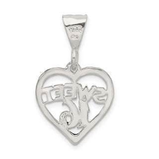 Sterling Silver Heart Sweet 16 Pendant