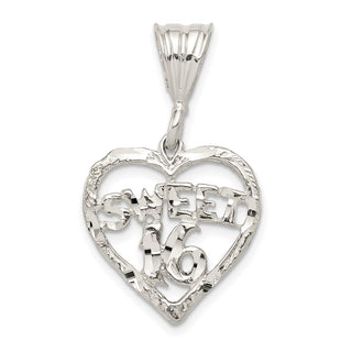 Sterling Silver Heart Sweet 16 Pendant