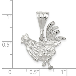 Sterling Silver Rooster Pendant QC1708