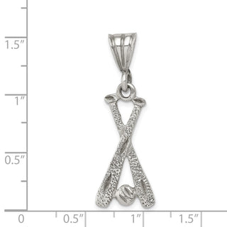 Sterling Silver Two Bats and A Ball Pendant