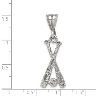 Sterling Silver Two Bats and A Ball Pendant