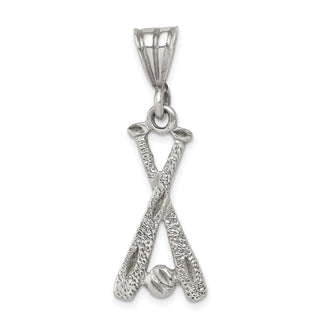 Sterling Silver Two Bats and A Ball Pendant