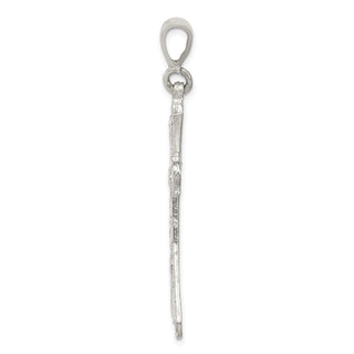 925 Sterling Silver Diamond-Cut Cross Pendant QC1870