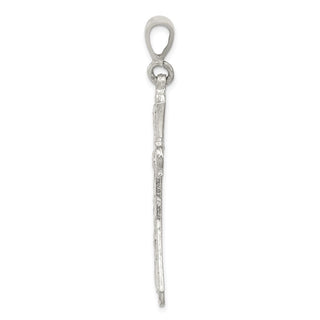 925 Sterling Silver Diamond-Cut Cross Pendant QC1870