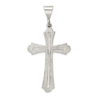 925 Sterling Silver Diamond-Cut Cross Pendant QC1870