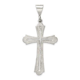 925 Sterling Silver Diamond-Cut Cross Pendant QC1870