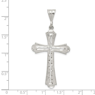 925 Sterling Silver Diamond-Cut Cross Pendant QC1870