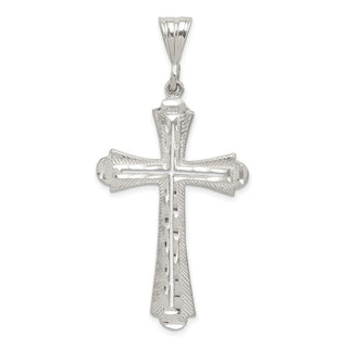 925 Sterling Silver Diamond-Cut Cross Pendant QC1870