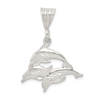 Sterling Silver Trio Of Dolphins Pendant
