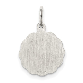 Sterling Silver Rhodium-plated Wedding Bells Disc Charm QC2075