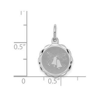 Sterling Silver Rhodium-plated Wedding Bells Disc Charm QC2075