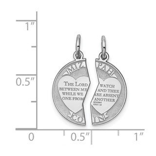 Sterling Silver Rhodium-plated Breakapart Mizpah Charm QC2241