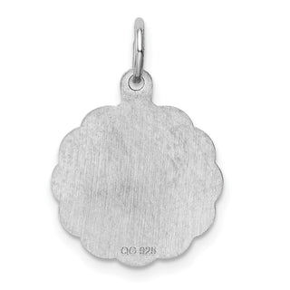 Sterling Silver Rhodium-plated You Are Always In My Heart Disc Charm