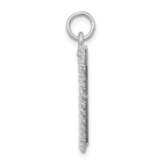 Sterling Silver Rhodium-plated Happy Anniversary Polished & Satin Disc Charm