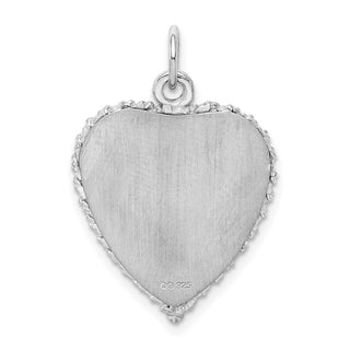 Sterling Silver Rhodium-plated Happy Anniversary Polished & Satin Disc Charm