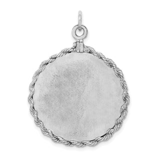Sterling Silver Rhodium-plated 25th Anniversary Disc Charm QC2286