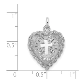 Sterling Silver Rhodium-plated Baptism Disc Charm QC2384