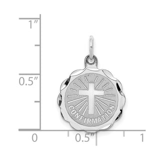 Sterling Silver Rhodium-plated Confirmation Disc Charm QC2388