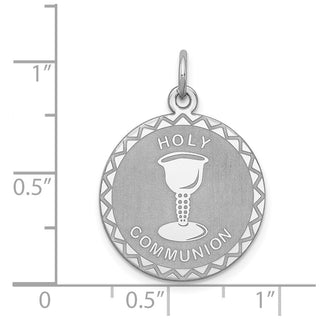 Sterling Silver Rhodium-plated Holy Communion Disc Charm QC2393