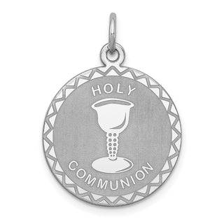Sterling Silver Rhodium-plated Holy Communion Disc Charm QC2393