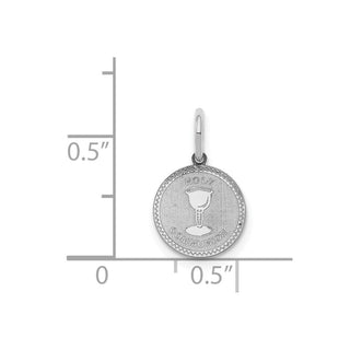 Sterling Silver Rhodium-plated Holy Communion Disc Charm QC2397