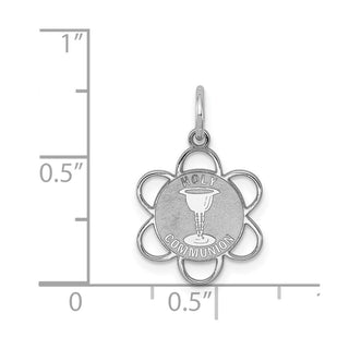 Sterling Silver Rhodium-plated Holy Communion Disc Charm QC2398