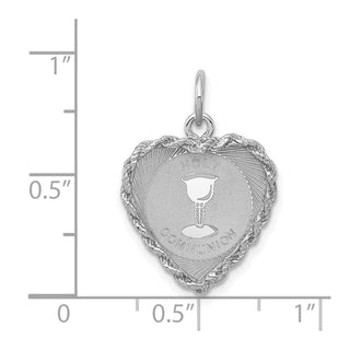 Sterling Silver Rhodium-plated Holy Communion Disc Charm QC2401