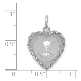 Sterling Silver Rhodium-plated Holy Communion Disc Charm QC2401