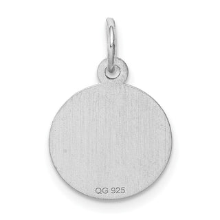 Sterling Silver Rhodium-plated Holy Communion Disc Charm QC2402