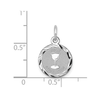 Sterling Silver Rhodium-plated Holy Communion Disc Charm QC2402