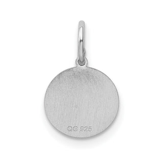 Sterling Silver Rhodium-plated Baptism Disc Charm QC2403