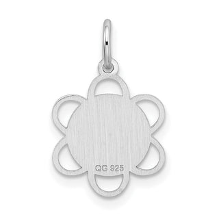Sterling Silver Rhodium-plated Graduation Day Disc Charm QC2416