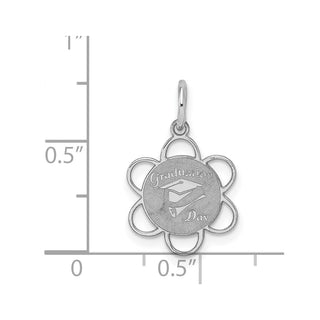 Sterling Silver Rhodium-plated Graduation Day Disc Charm QC2416