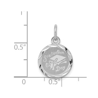 Sterling Silver Rhodium-plated Graduation Day Disc Charm QC2417