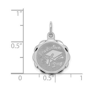 Sterling Silver Rhodium-plated Graduation Day Disc Charm QC2418