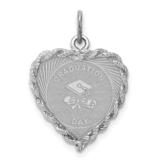 Sterling Silver Graduation Cap and Diploma Disc Charm QC2424