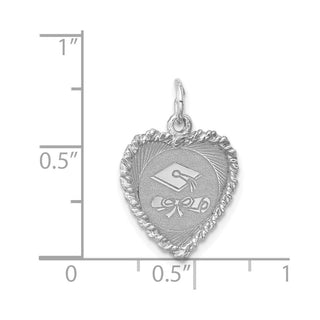 Sterling Silver Graduation Cap and Diploma Polished Disc Charm