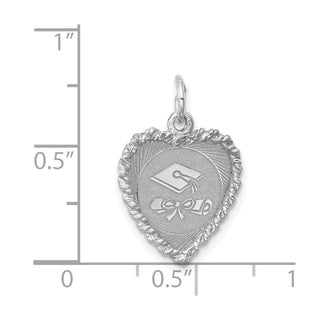 Sterling Silver Graduation Cap and Diploma Polished Disc Charm