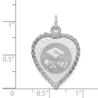 Sterling Silver Graduation Cap and Diploma Disc Charm QC2426