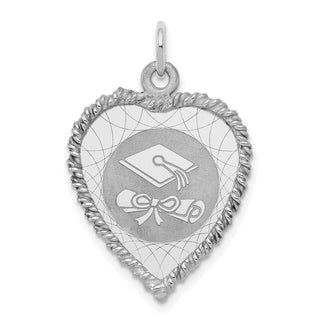 Sterling Silver Graduation Cap and Diploma Disc Charm QC2426