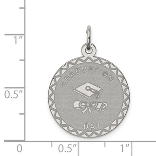 Sterling Silver Rhodium-plated Graduation Day Disc Charm QC2433