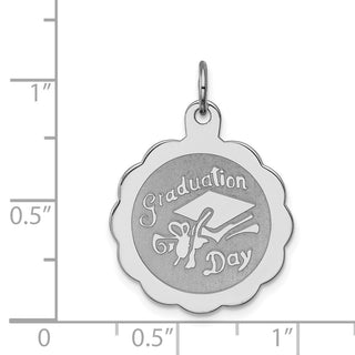 Sterling Silver Rhodium-plated Graduation Day Disc Charm QC2434
