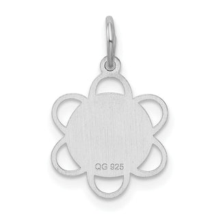 Sterling Silver Rhodium-plated Sweet Sixteen Disc Charm QC2452